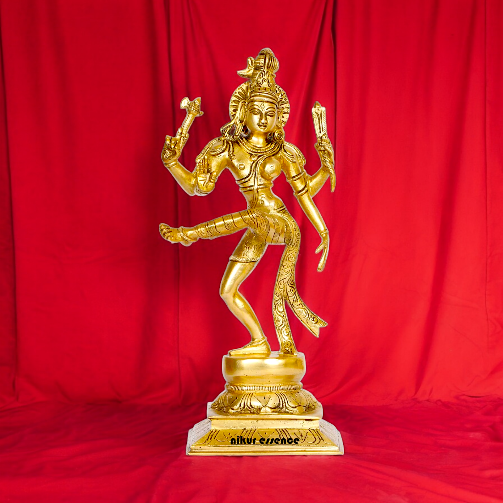 Solid Brass Ardhanarishvara Ardhnarishwar Statue - 12 inche