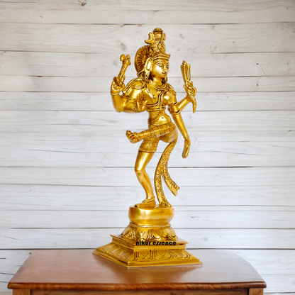 Solid Brass Ardhanarishvara Ardhnarishwar Statue - 12 inche