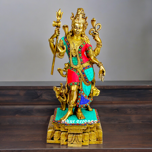 Shop Ardhanarishvara Brass with Stone work idol - 18 inches