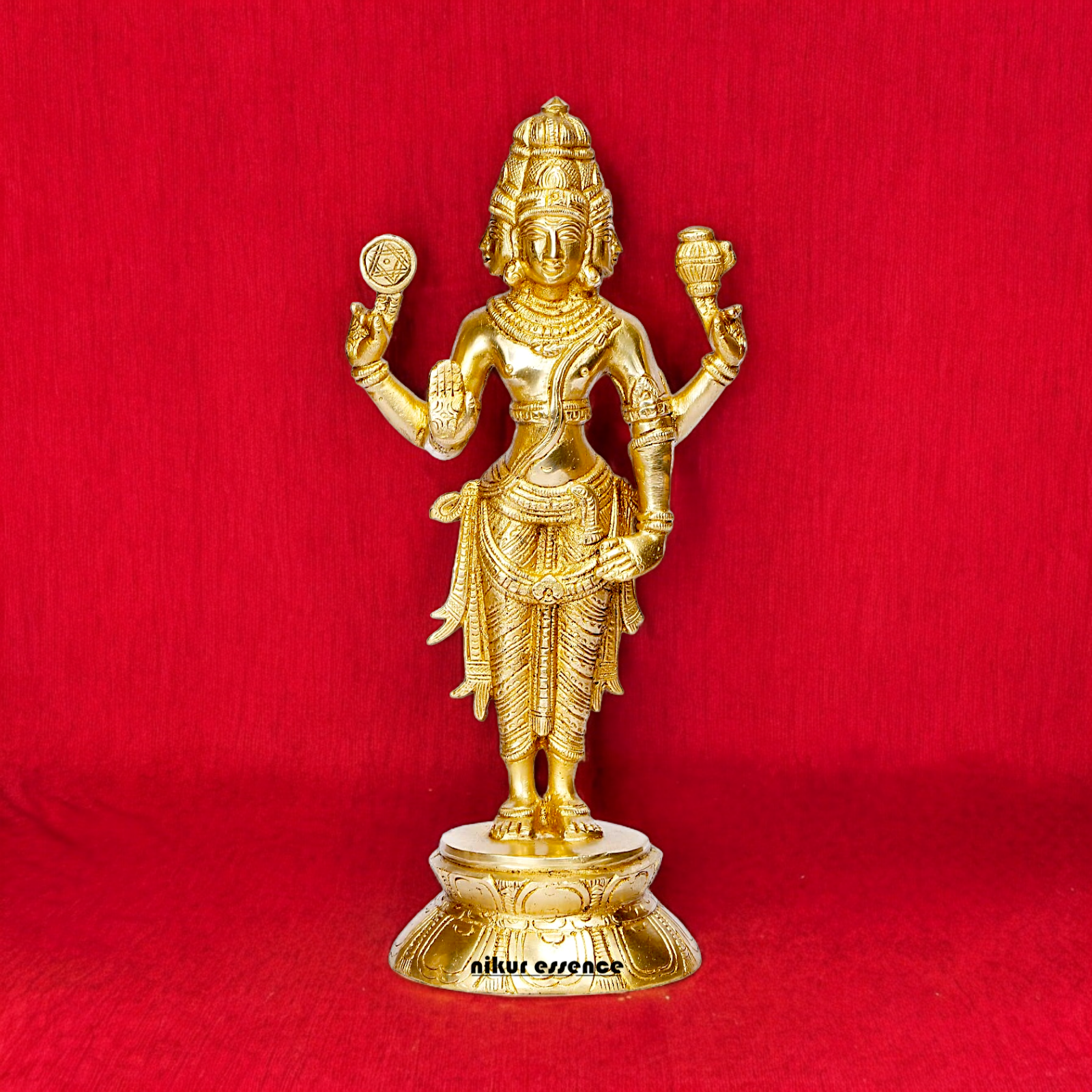 Shop Brahma Trimurti four Face Solid Brass idol - 10 inches