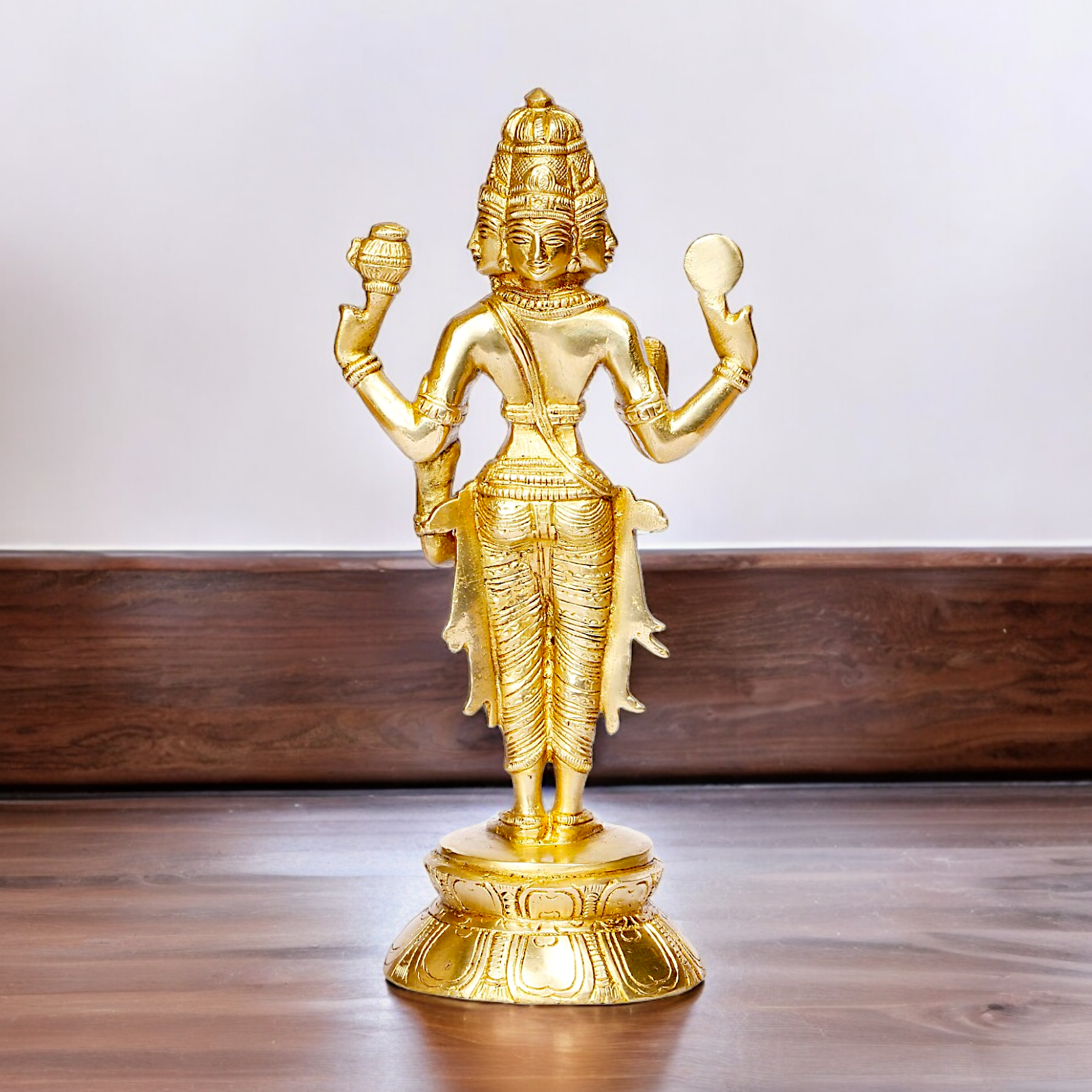 Shop Brahma Trimurti four Face Solid Brass idol - 10 inches