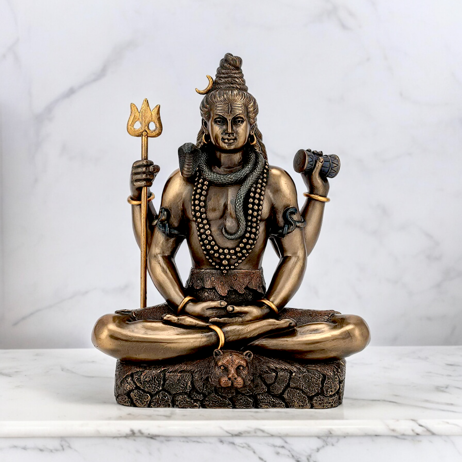 Buy Shiva Meditation bronze Idol - 6 inches