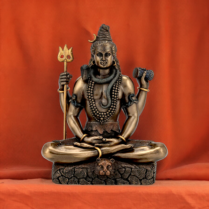 Buy Shiva Meditation bronze Idol - 6 inches