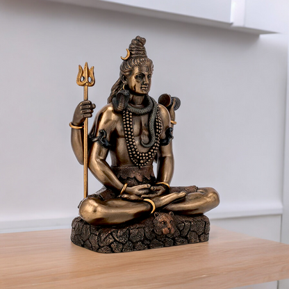 Buy Shiva Meditation bronze Idol - 6 inches