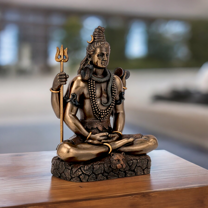 Buy Shiva Meditation bronze Idol - 6 inches