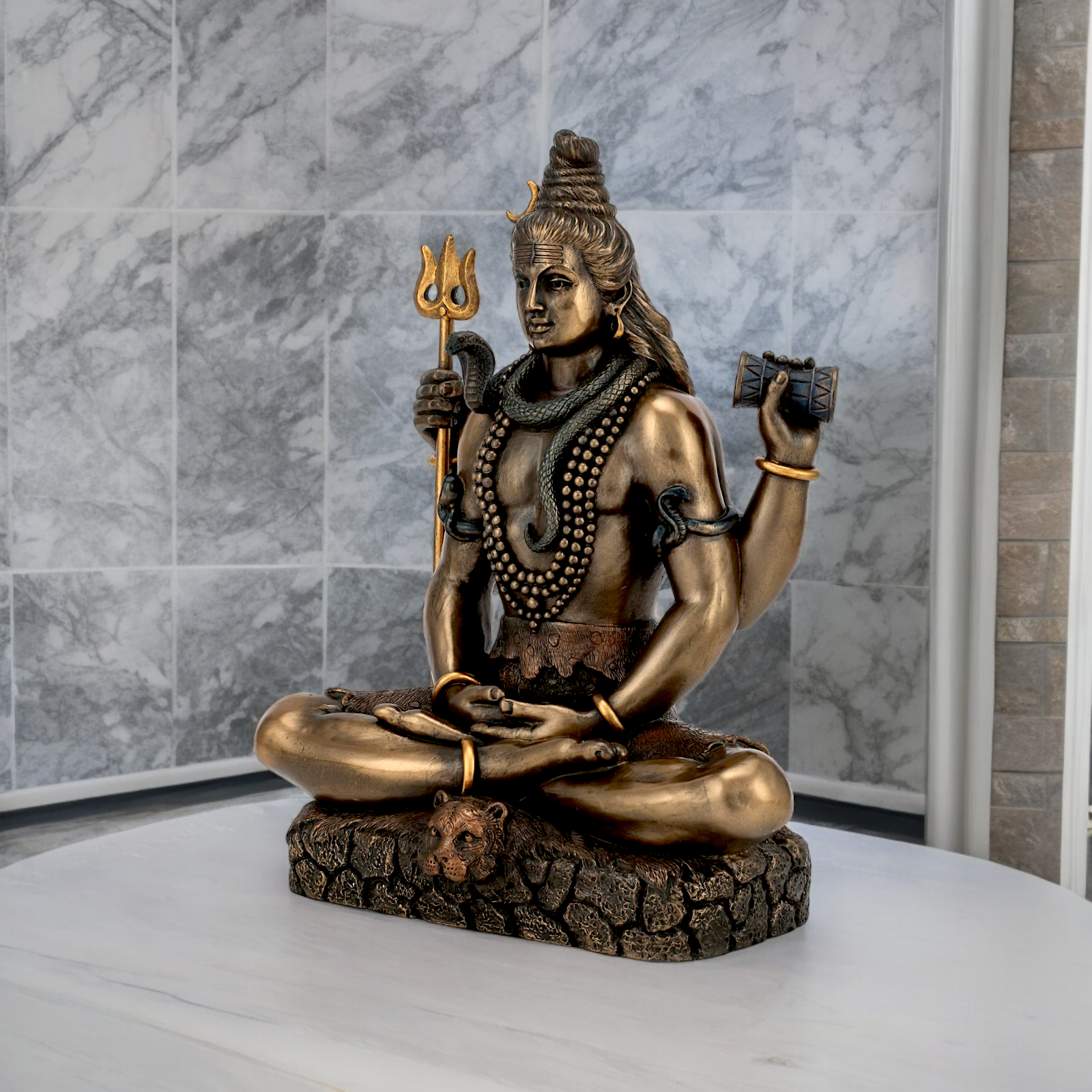 Buy Shiva Meditation bronze Idol - 6 inches