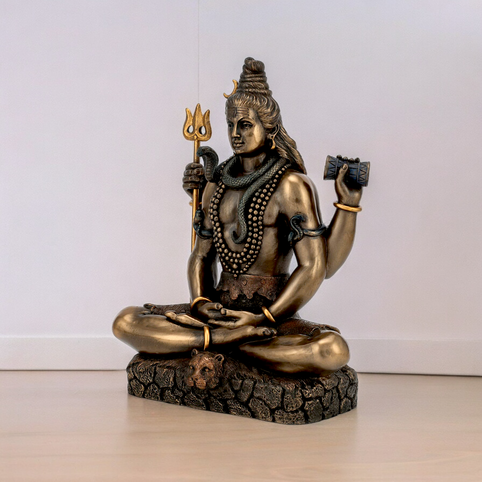 Buy Shiva Meditation bronze Idol - 6 inches