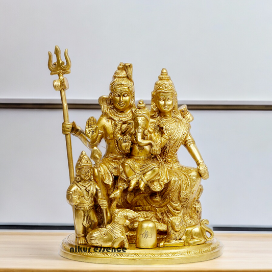 Shop Shiva Parivar Solid Brass idol - 9 inch