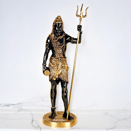 Buy Shiva Standing with trishul Brass idol - 23.5 inches