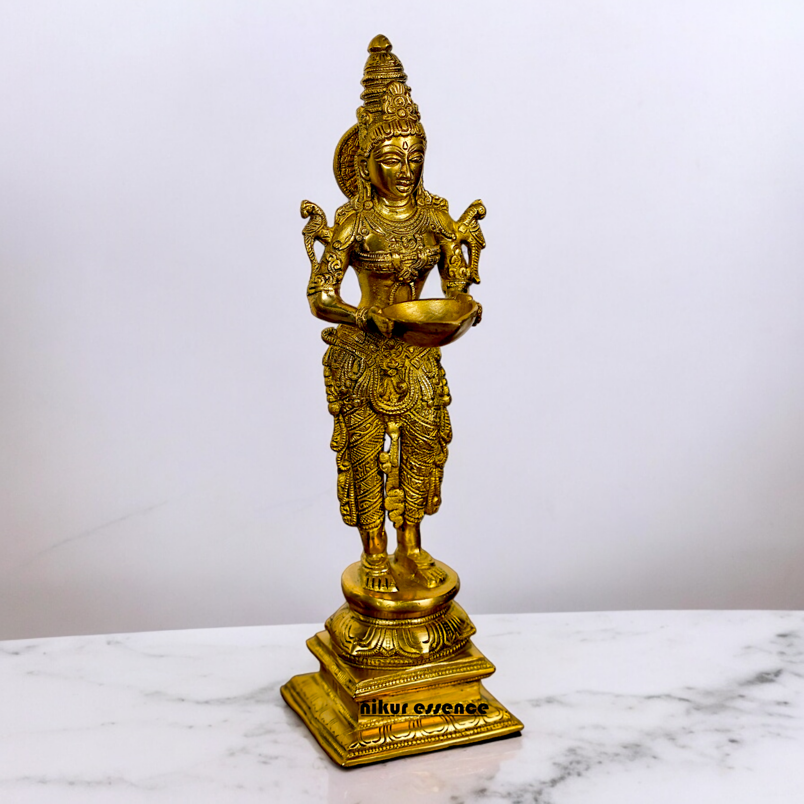 Buy Pair Deep Lakshmi Solid Brass - 15 inch