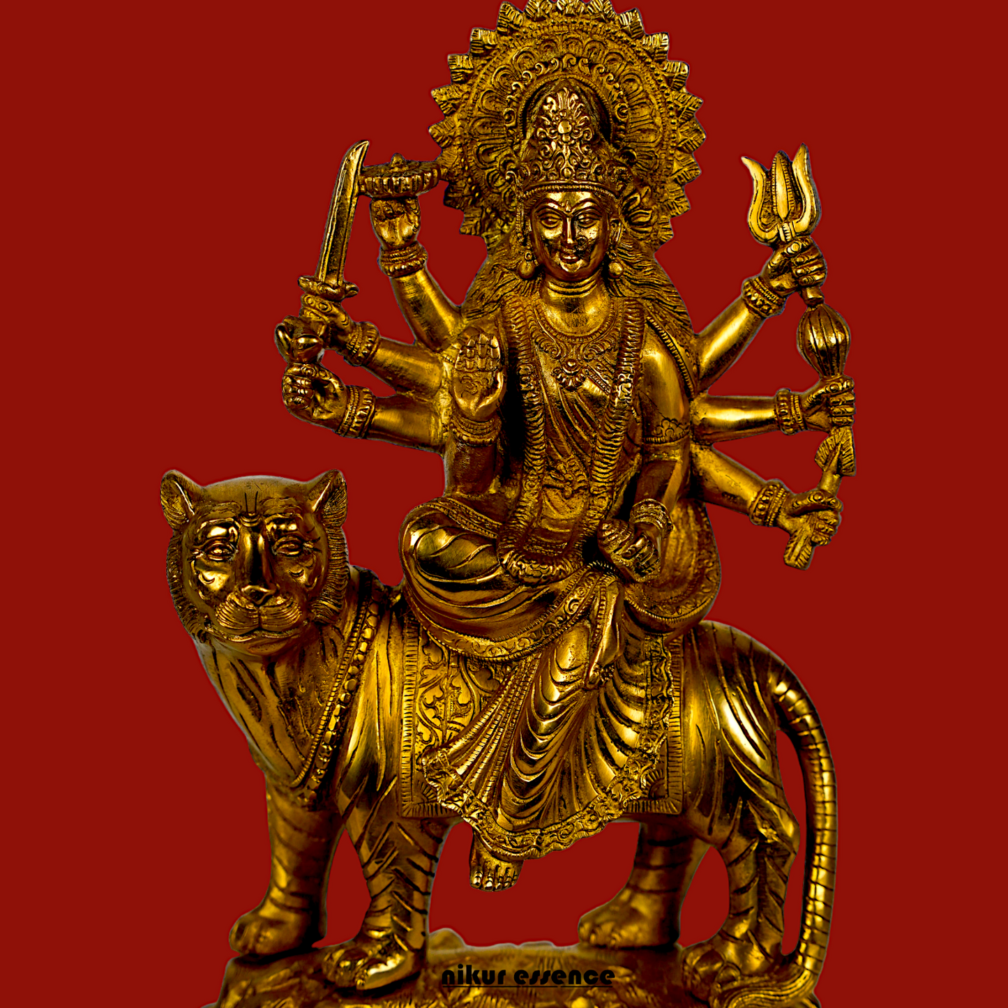 Goddess Durga Sherawali Maa Solid Brass idol - 15 inches