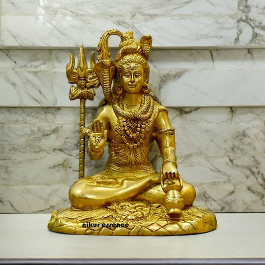 Solid Brass Shiva Blessing statue - 11 inches