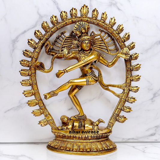 Solid Brass Nataraja Shiva idol - 12 inch