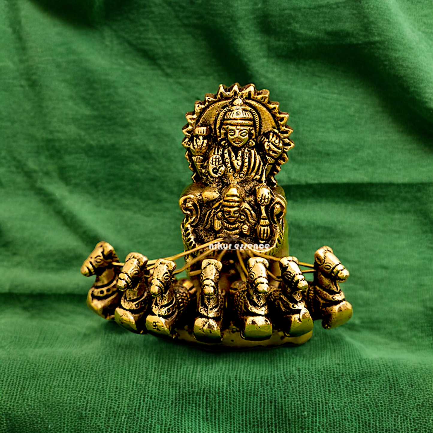 Lord Surya Rath Solid Brass idol - 4 inches