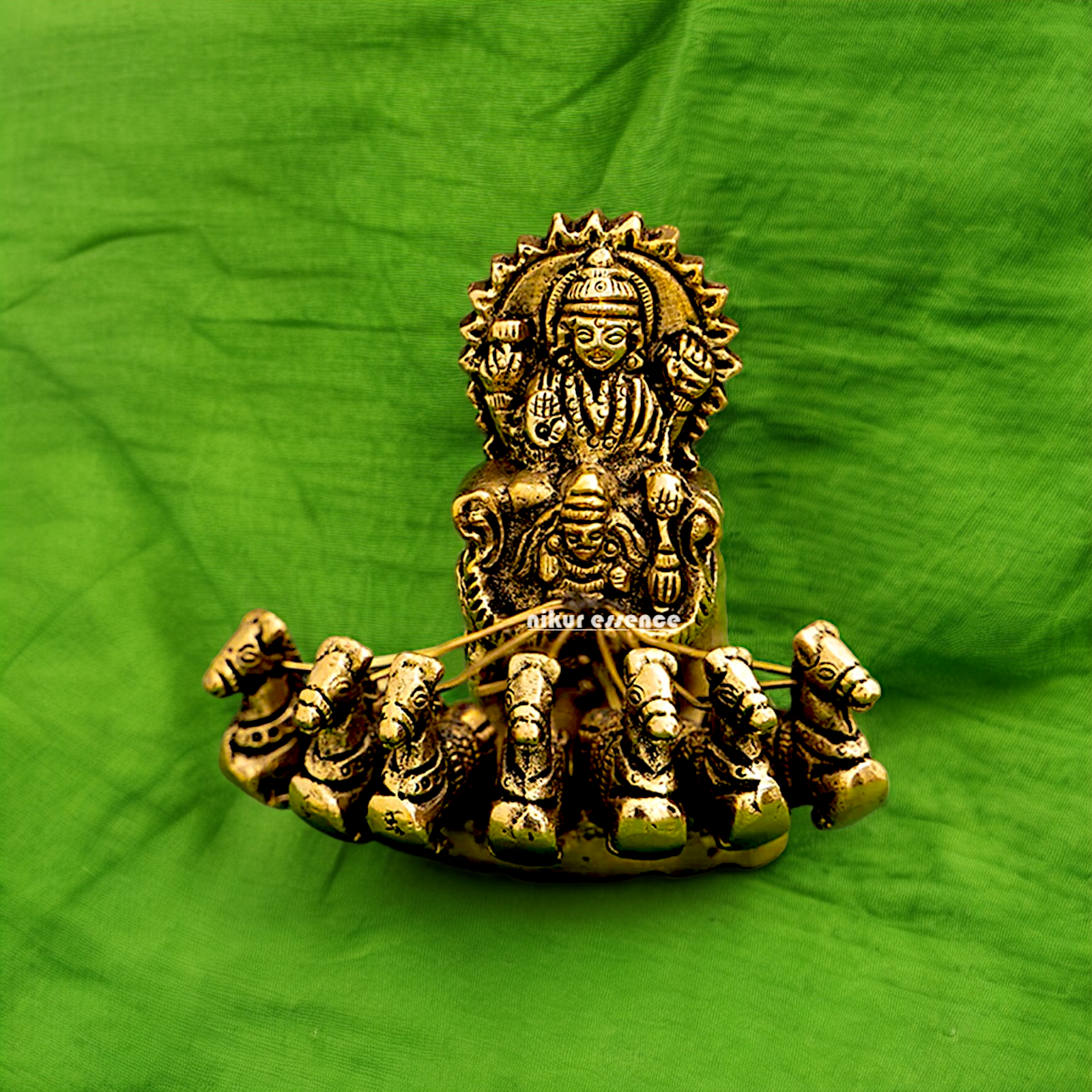 Lord Surya Rath Solid Brass idol - 4 inches