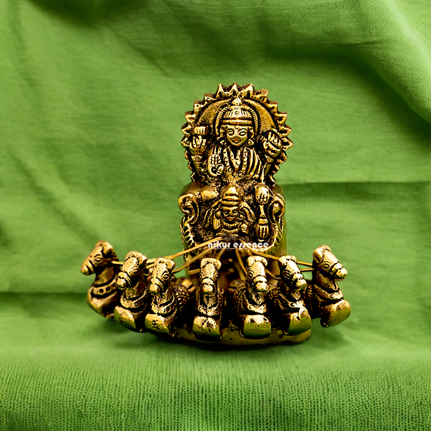 Lord Surya Rath Solid Brass idol - 4 inches