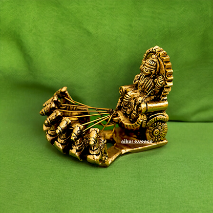 Lord Surya Rath Solid Brass idol - 4 inches