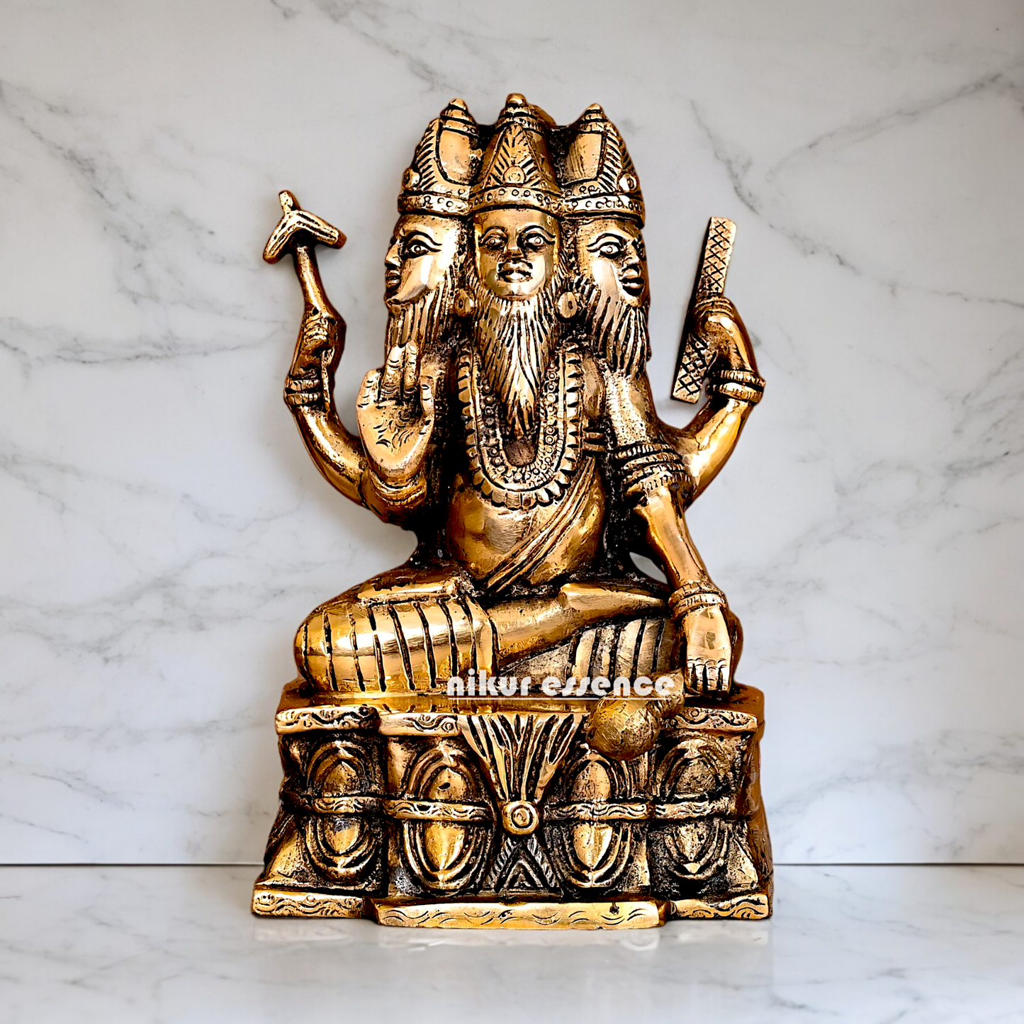 Buy Brahma Sitting Solid Brass statue - 8.2 inch