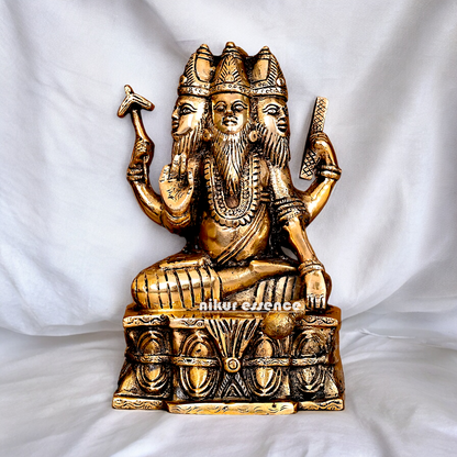 Buy Brahma Sitting Solid Brass statue - 8.2 inch