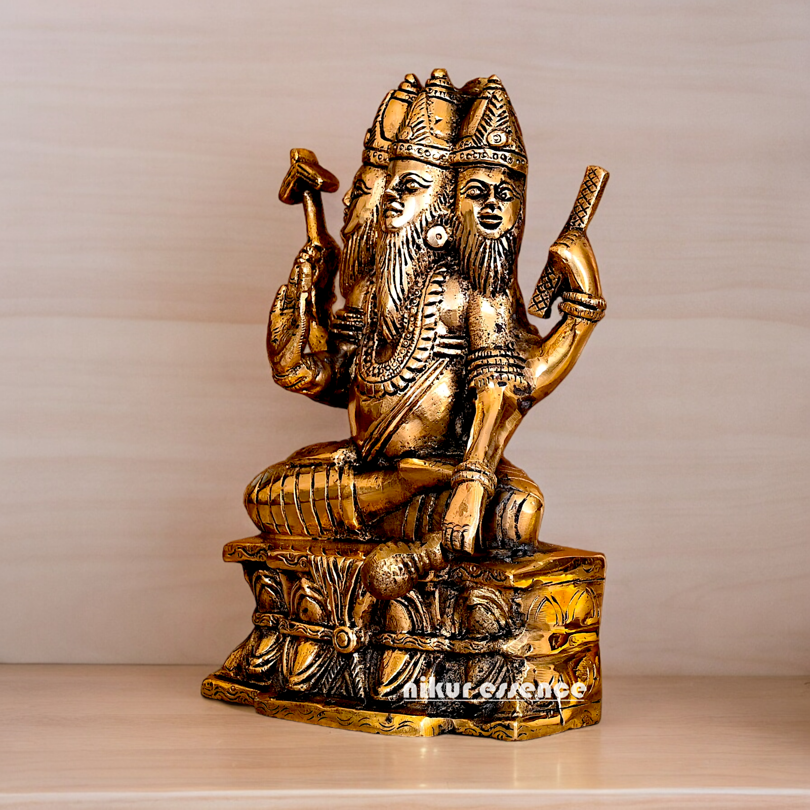 Buy Brahma Sitting Solid Brass statue - 8.2 inch