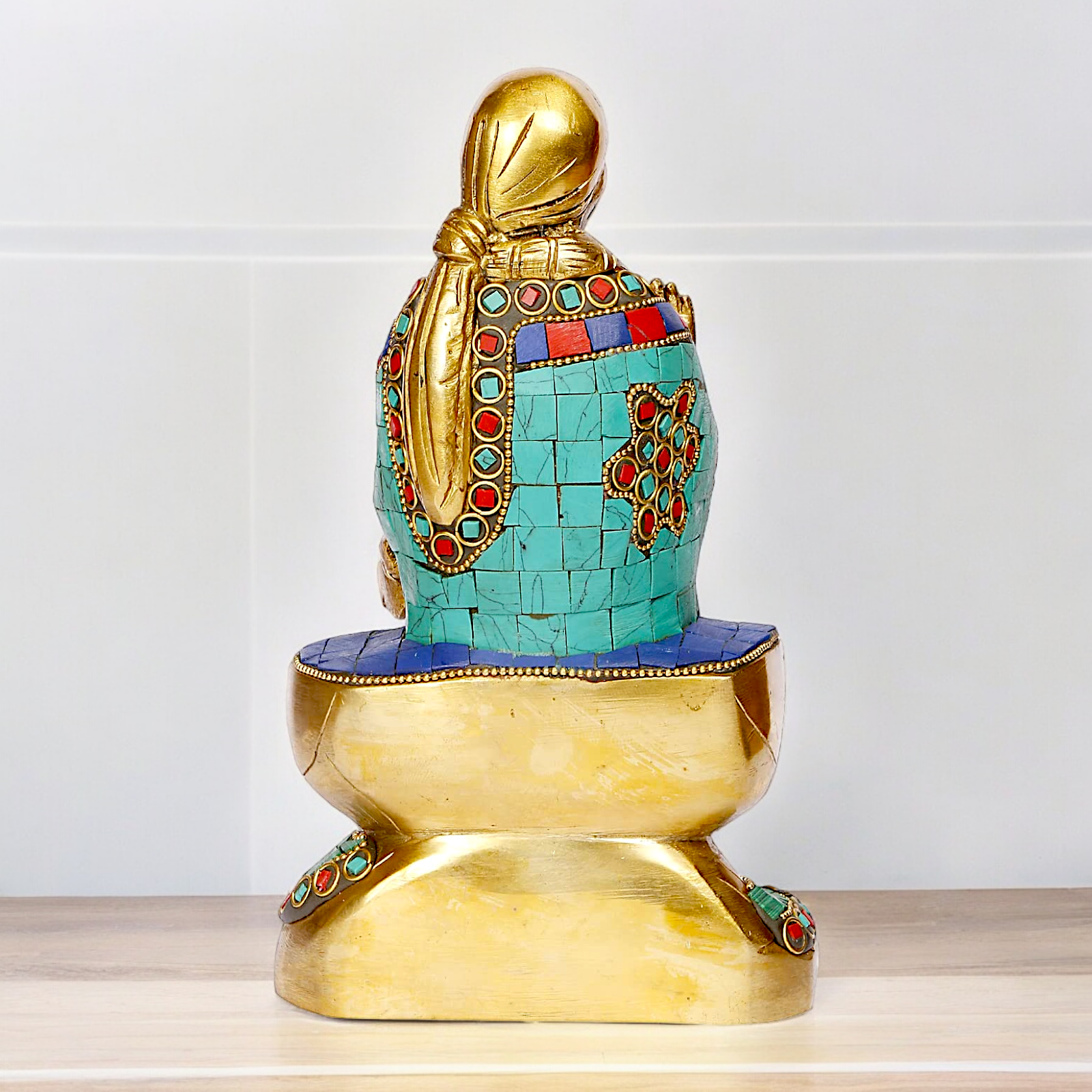 Shop Sai Baba with Blessing Brass Idol Stone work - 8 inch