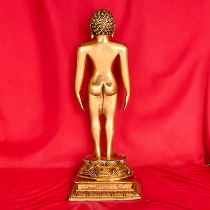 Solid Brass Jain Guru Lord Mahavir Standing Statue - 9.5 inch