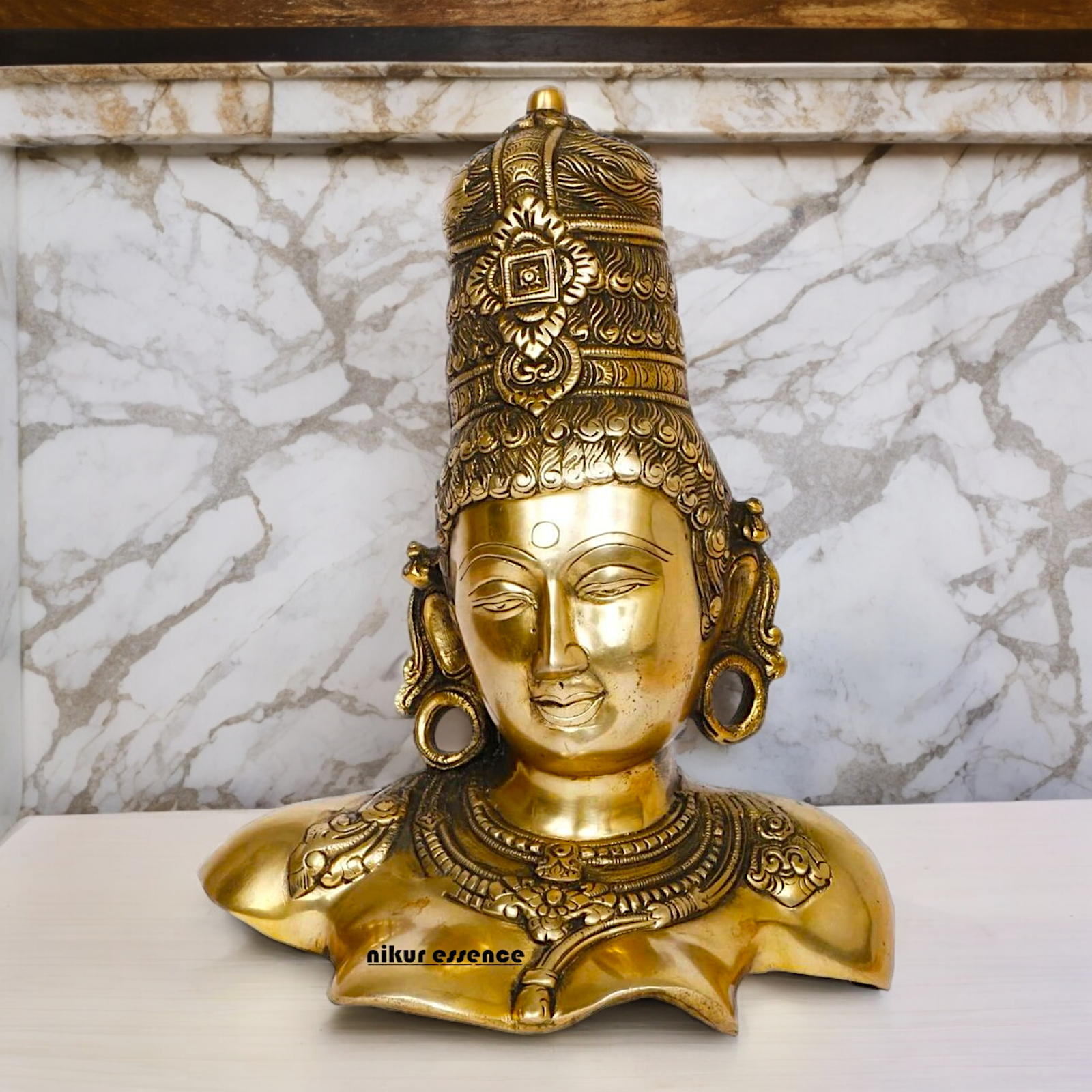 Solid Braas Parvati Gauri idol- 12 Inches