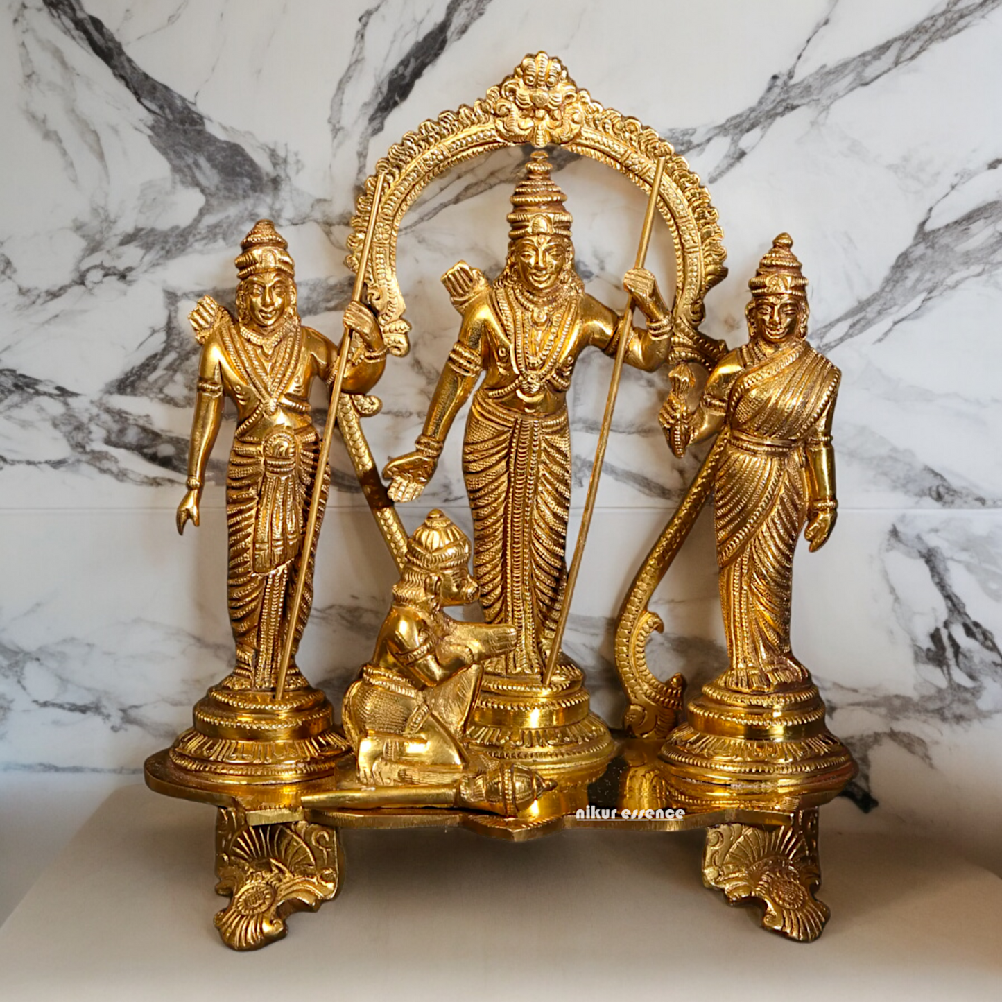 Solid Brass Ram Darbar Singhasan Idol - 7 inches