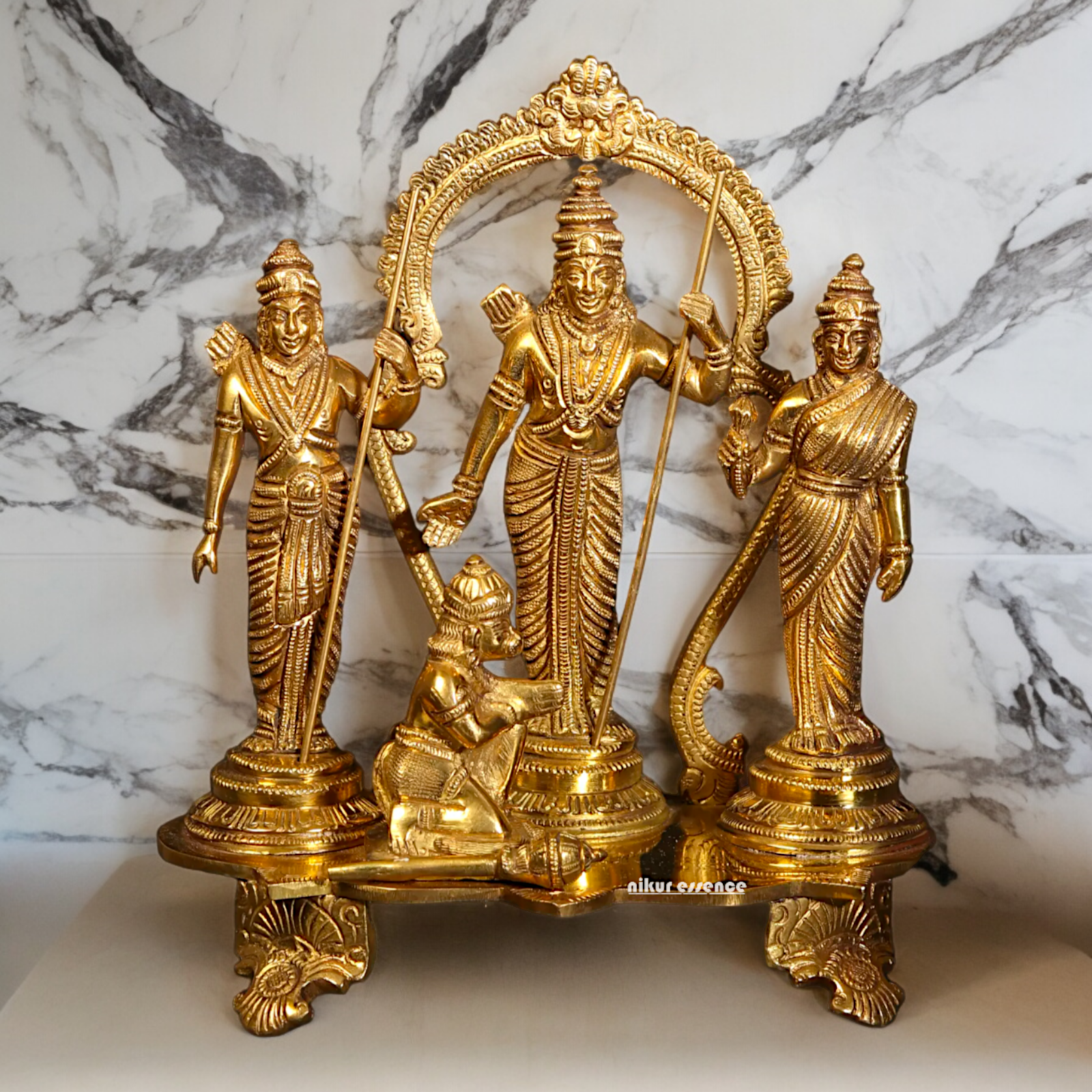 Solid Brass Ram Darbar Singhasan Idol - 7 inches