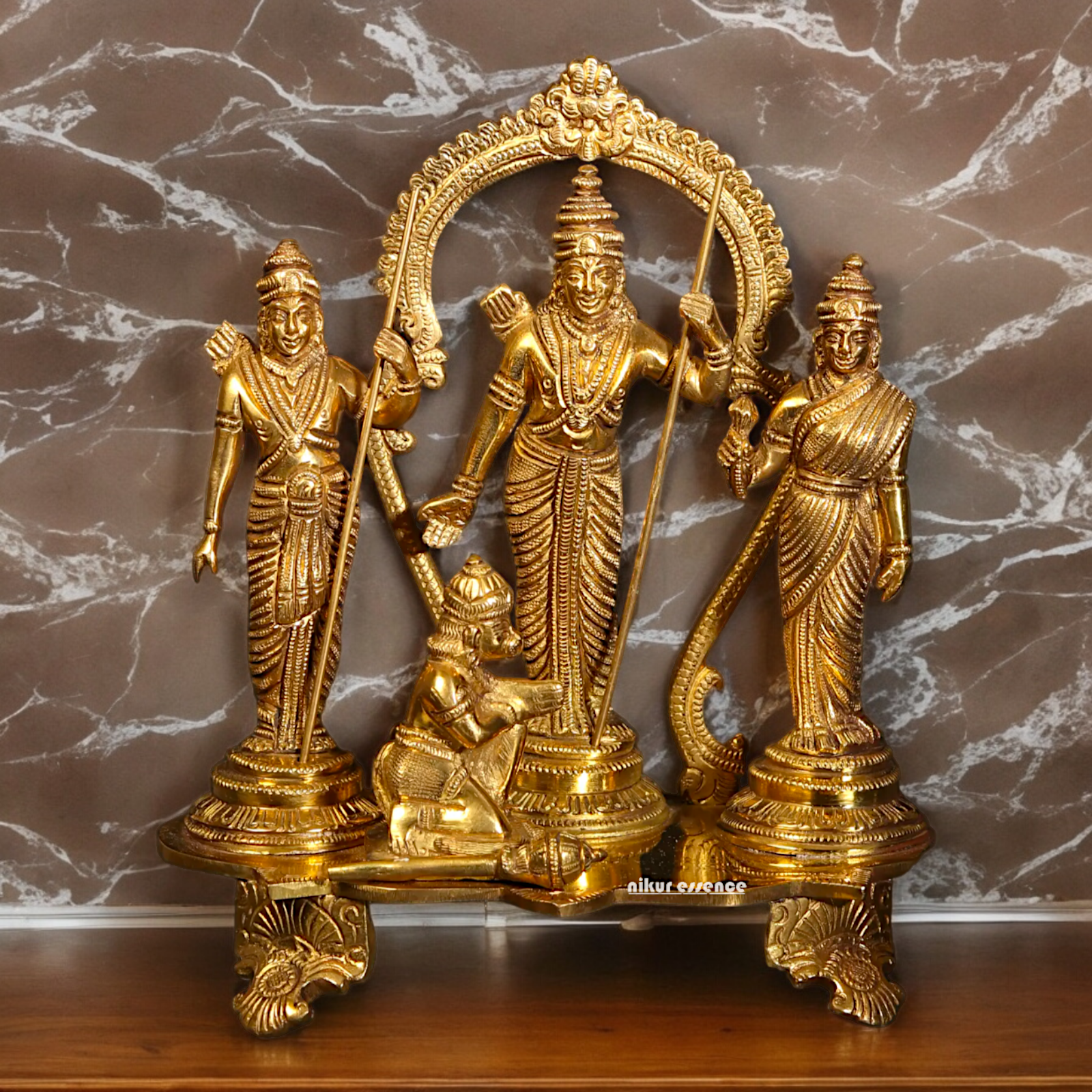 Solid Brass Ram Darbar Singhasan Idol - 7 inches