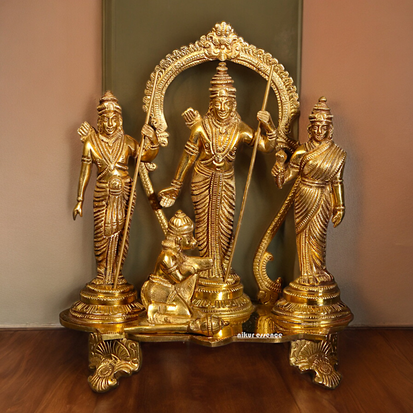 Solid Brass Ram Darbar Singhasan Idol - 7 inches