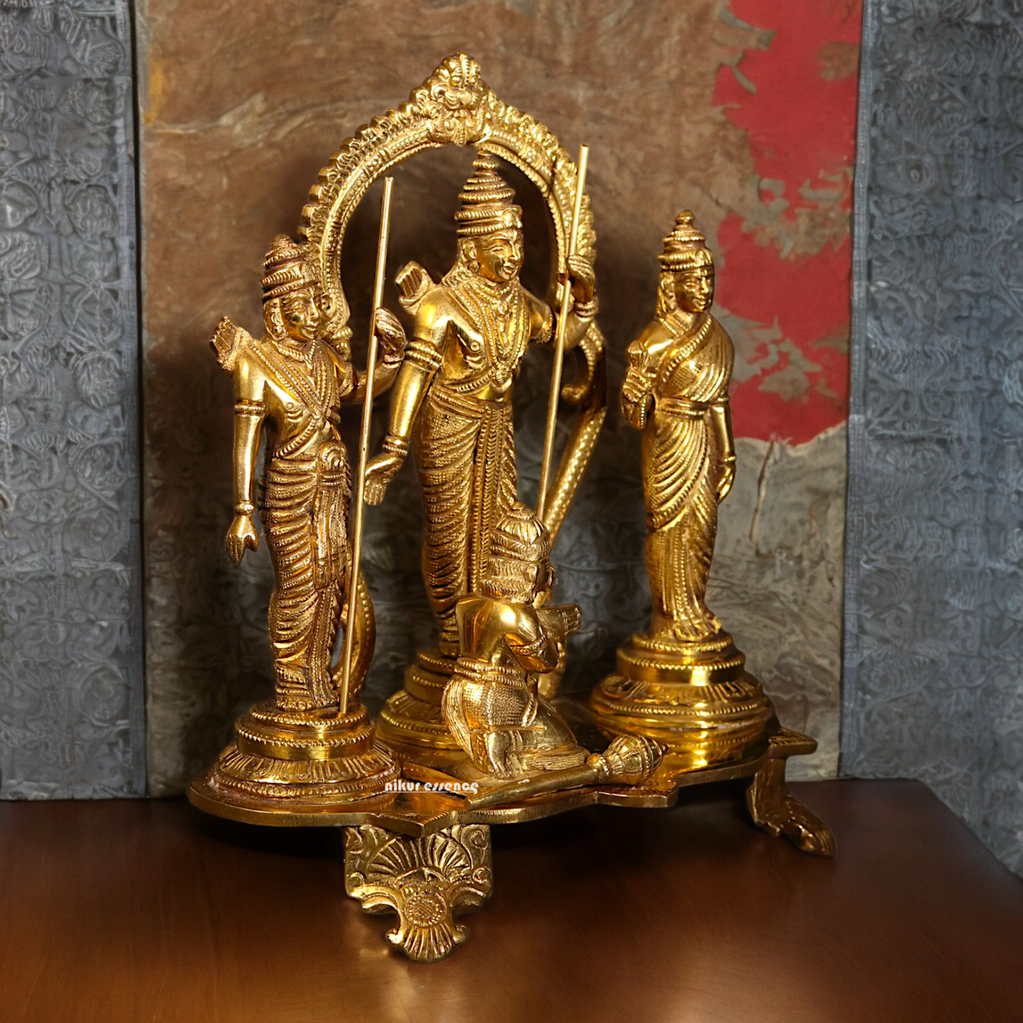 Solid Brass Ram Darbar Singhasan Idol - 7 inches