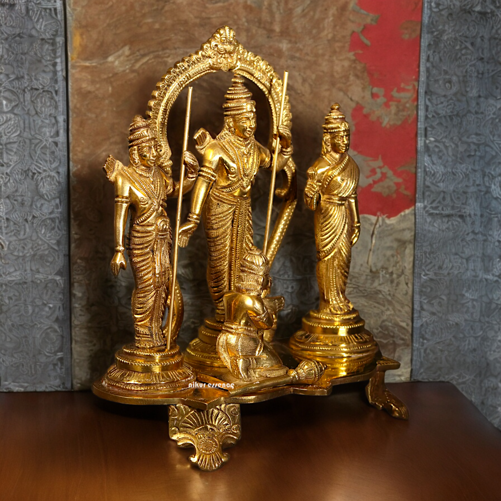 Solid Brass Ram Darbar Singhasan Idol - 7 inches