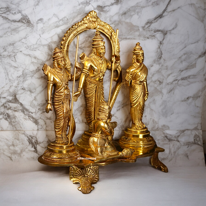 Solid Brass Ram Darbar Singhasan Idol - 7 inches