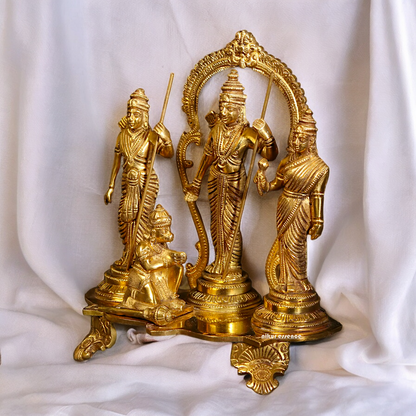 Solid Brass Ram Darbar Singhasan Idol - 7 inches