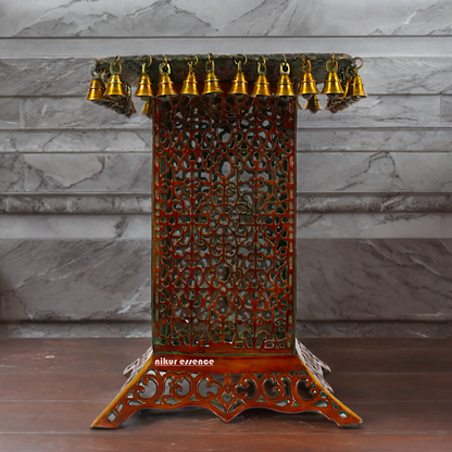 Big Chowki Table Stool with Bells Ghungroo Brass - 20 inches