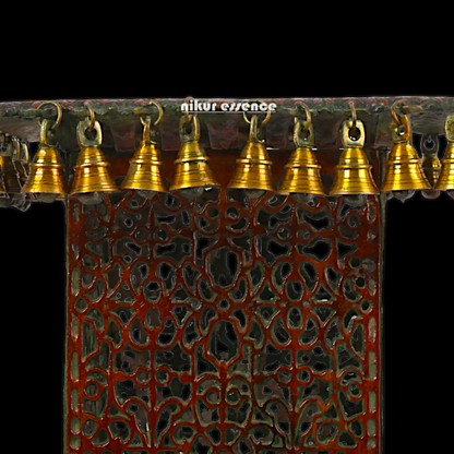 Big Chowki Table Stool with Bells Ghungroo Brass - 20 inches