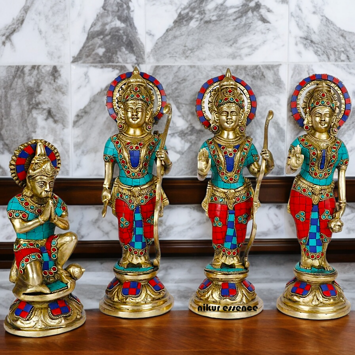 Buy Ram Darbar Idol Brass with Stone Work - 12.5 inches