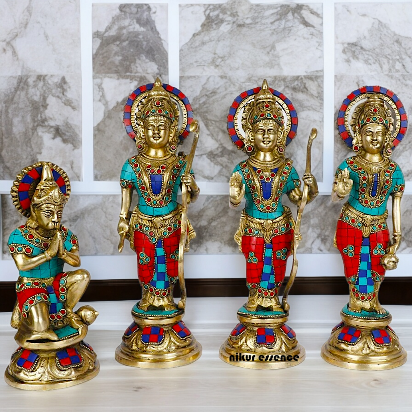 Buy Ram Darbar Idol Brass with Stone Work - 12.5 inches