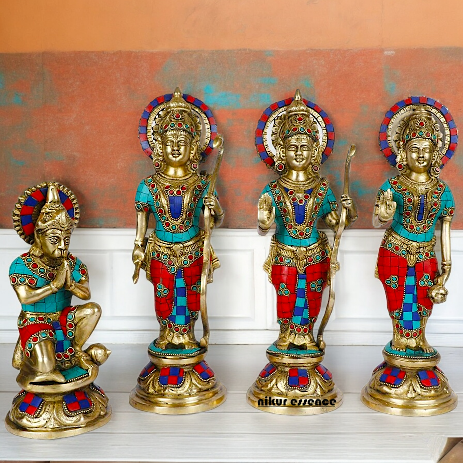 Buy Ram Darbar Idol Brass with Stone Work - 12.5 inches