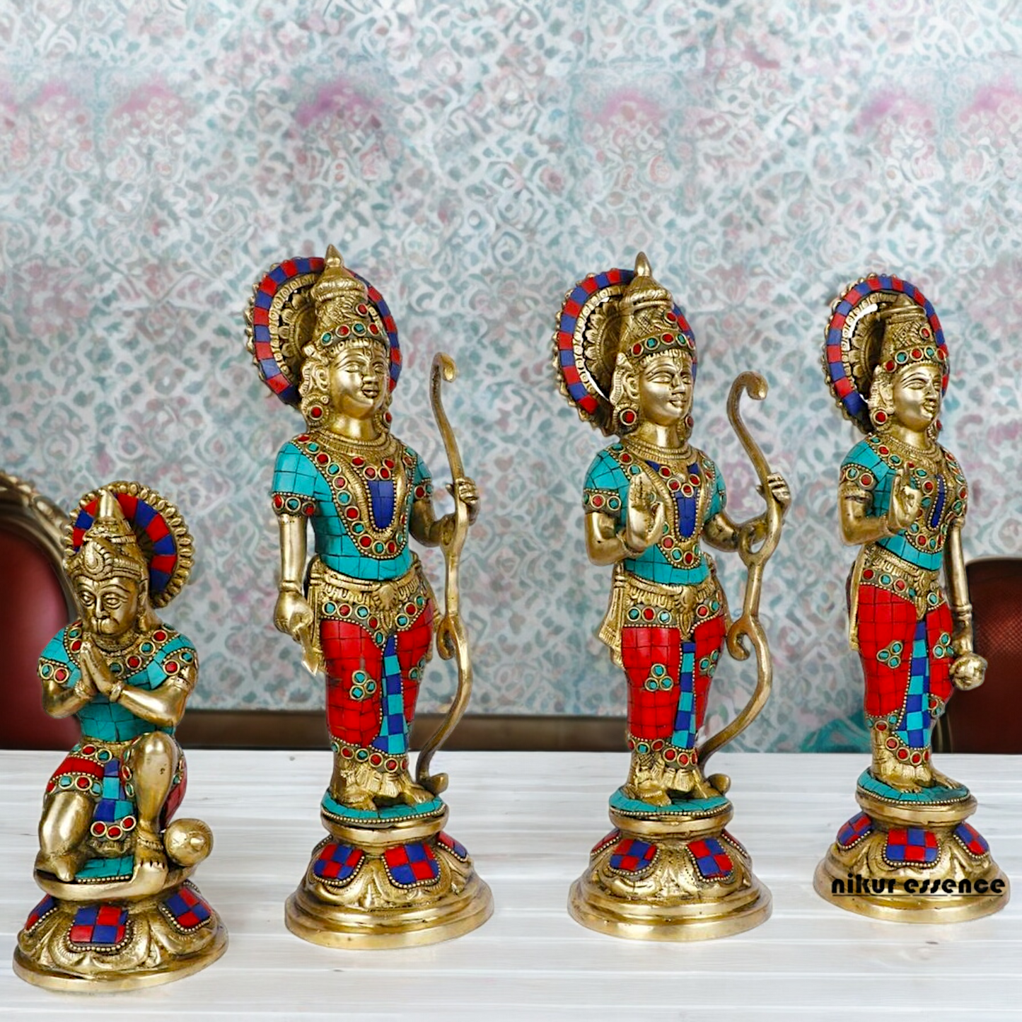 Buy Ram Darbar Idol Brass with Stone Work - 12.5 inches