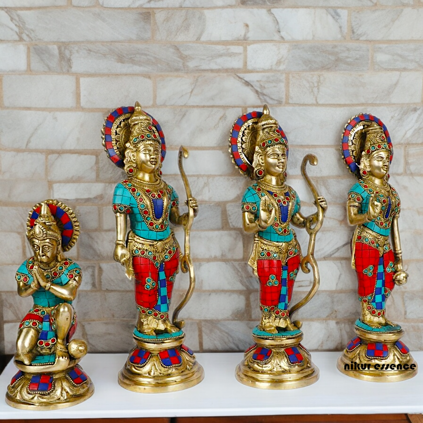 Buy Ram Darbar Idol Brass with Stone Work - 12.5 inches