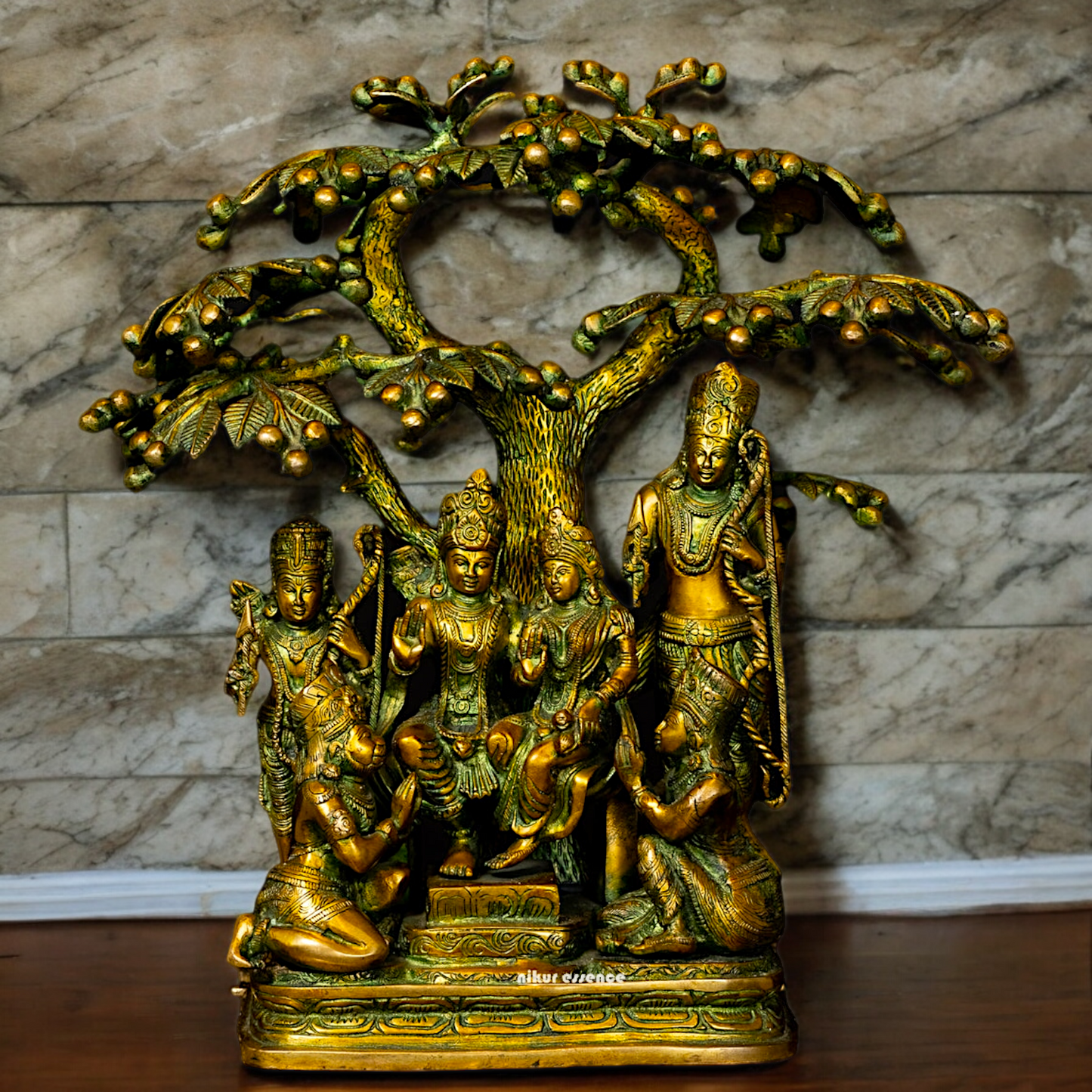 Online Brass Ram Darbar Idol with Tree - 18 inches