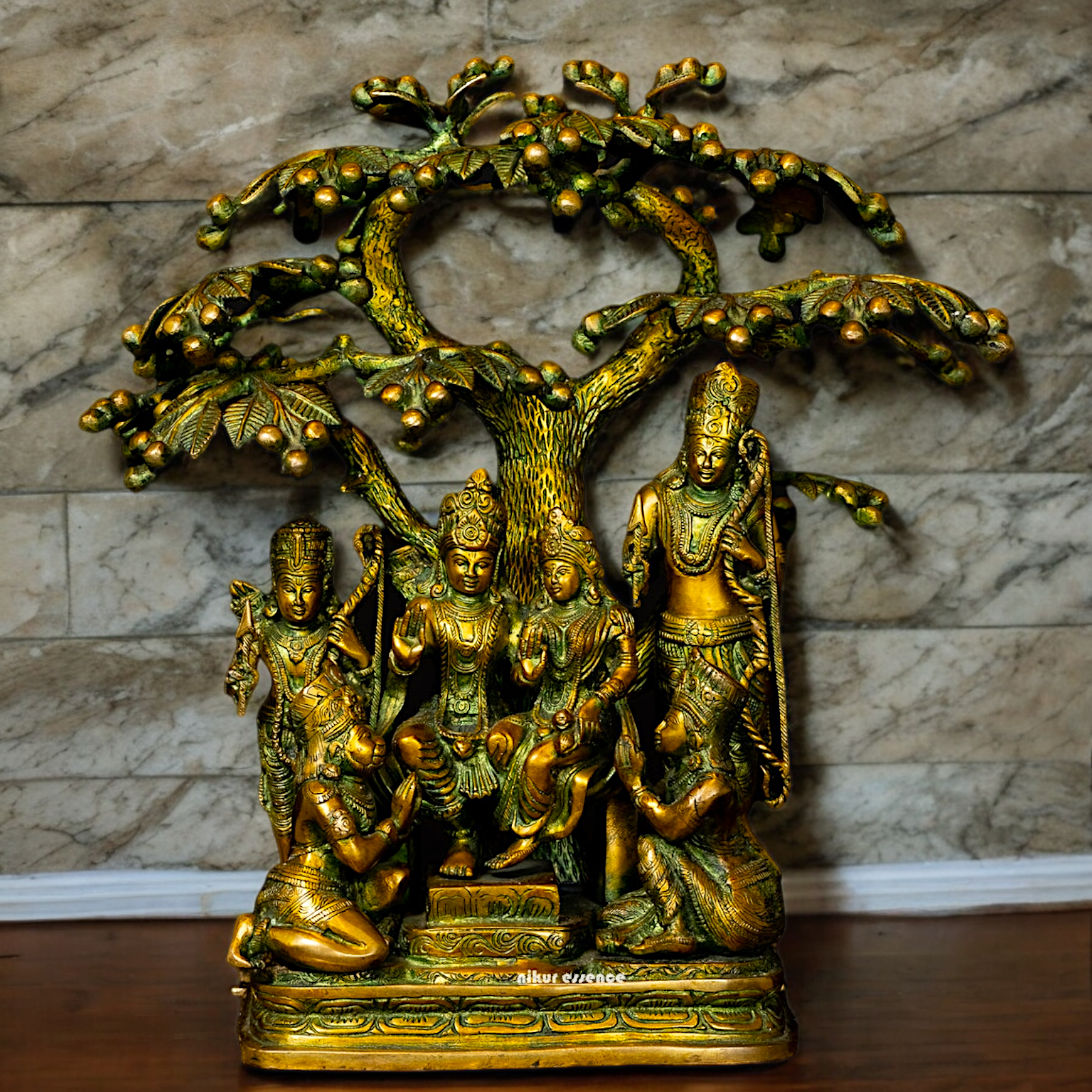 Online Brass Ram Darbar Idol with Tree - 18 inches