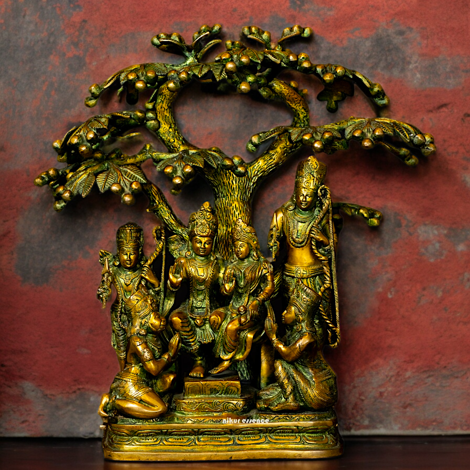 Online Brass Ram Darbar Idol with Tree - 18 inches