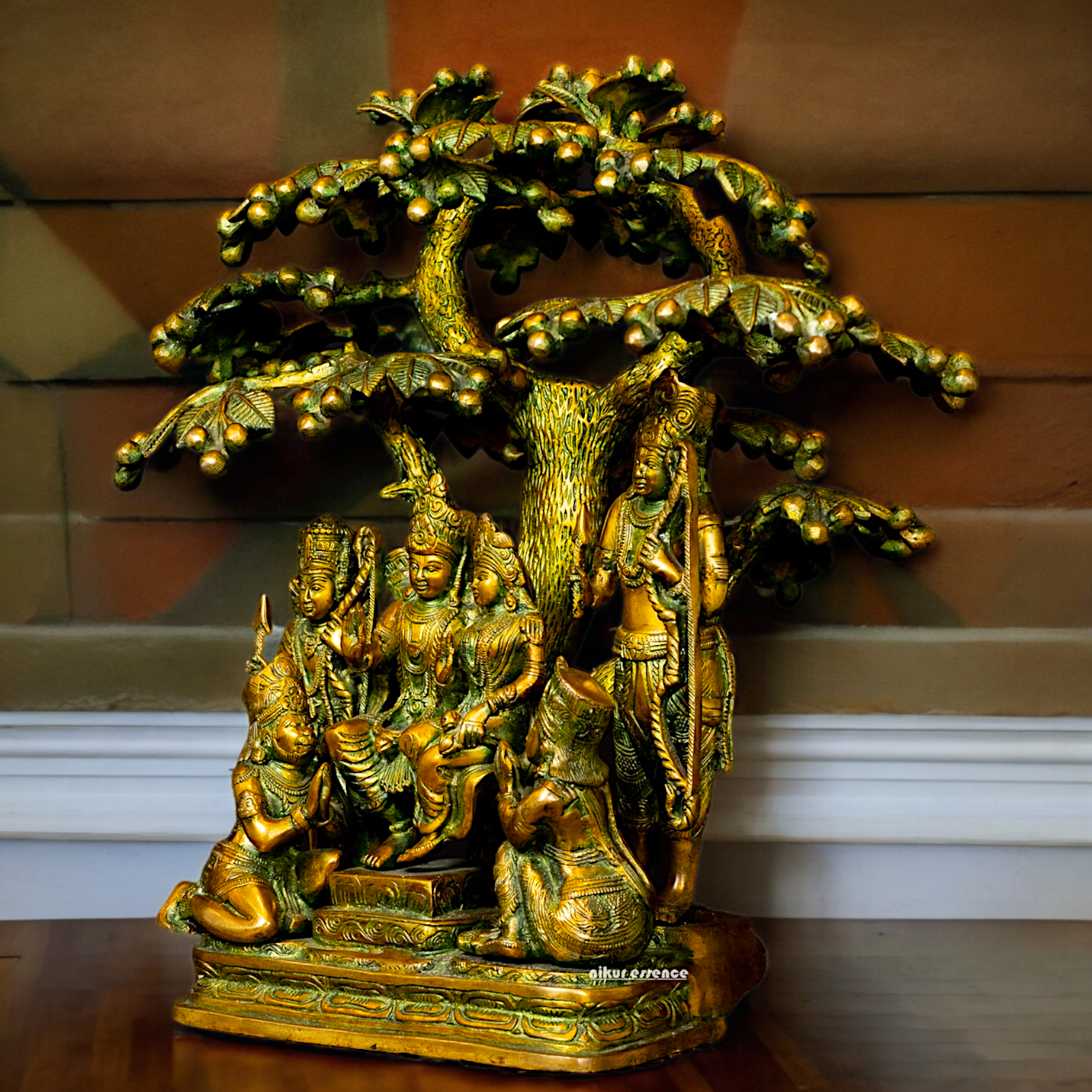 Online Brass Ram Darbar Idol with Tree - 18 inches