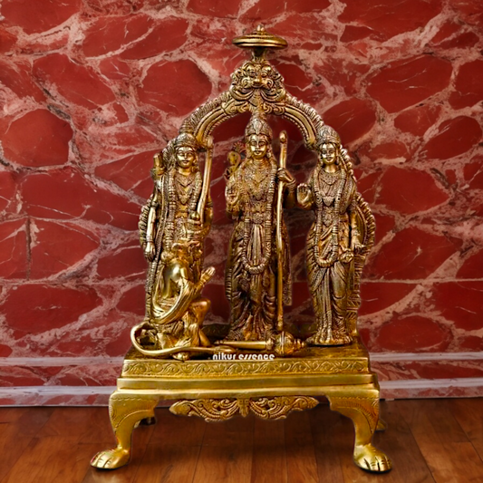 Large Ram Parivar Brass Idol - 13.386 inches