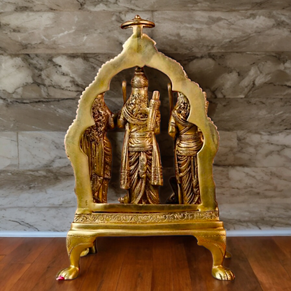 Solid Brass Ram Darbar Statue - 9.5 inch