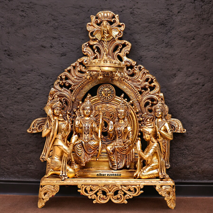 Solid Brass Ram Parivar with Singhasan Idol - 23 inches