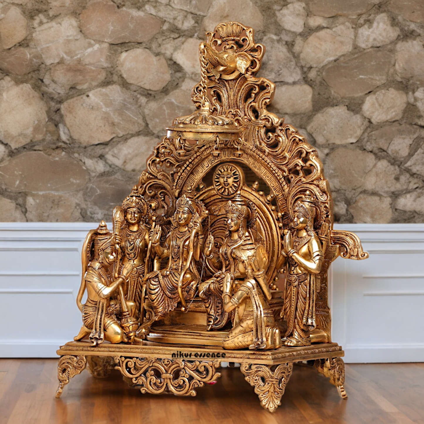 Solid Brass Ram Parivar with Singhasan Idol - 23 inches